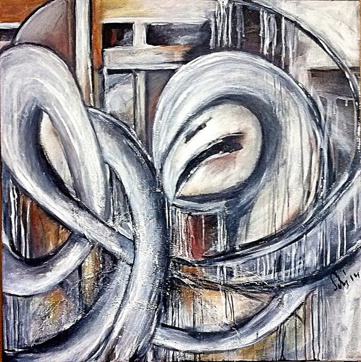Ursula Schmidt - Abstrakte Malerei Acrylbild "Psychedelia II" 80 x 80 cm