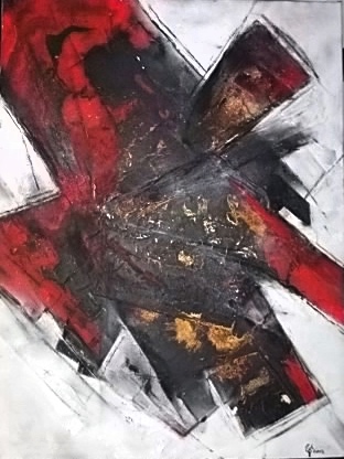 Ursula Schmidt - Abstrakte Malerei - Mischtechnik - Acryl, Lackspray 60 x 80 cm
