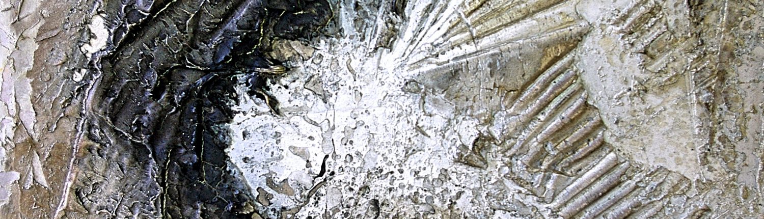 Ursula Schmidt - Abstrakte Malerei - Strukturbild - Grisaille - Marmormehl, Öle, Pigmente, Beize 80 x 60 cm